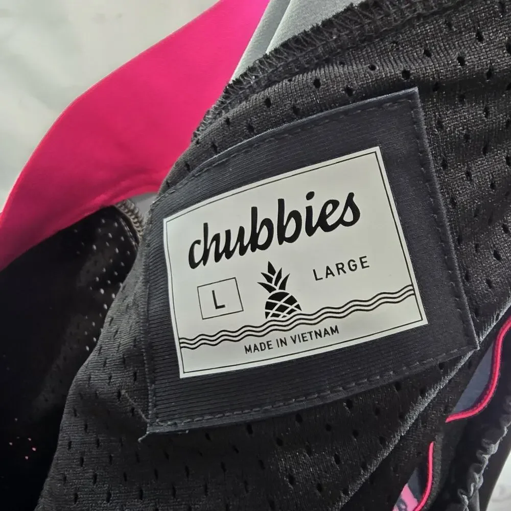 Chubbies Pants Mens Large Black Pink Ultimate Sport Jogger Training Living Retro
